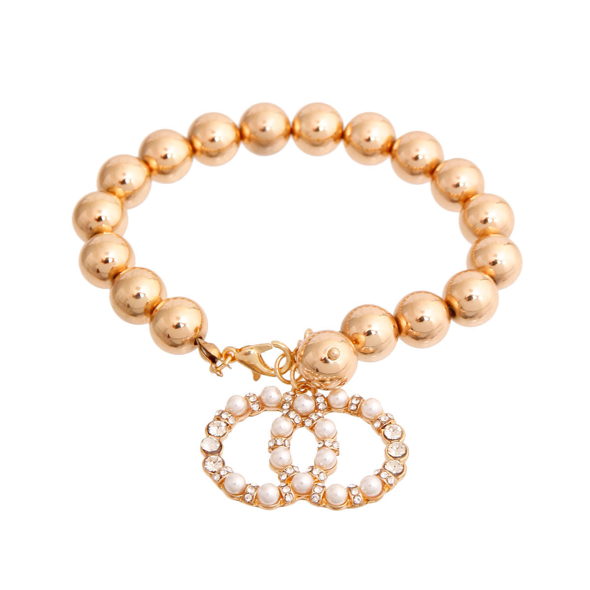 Designer Style Gold Ball Bracelet