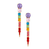Multi Color Dangle Stone Earrings
