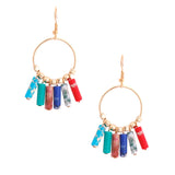 Multi Color Marble Bead Earrings
