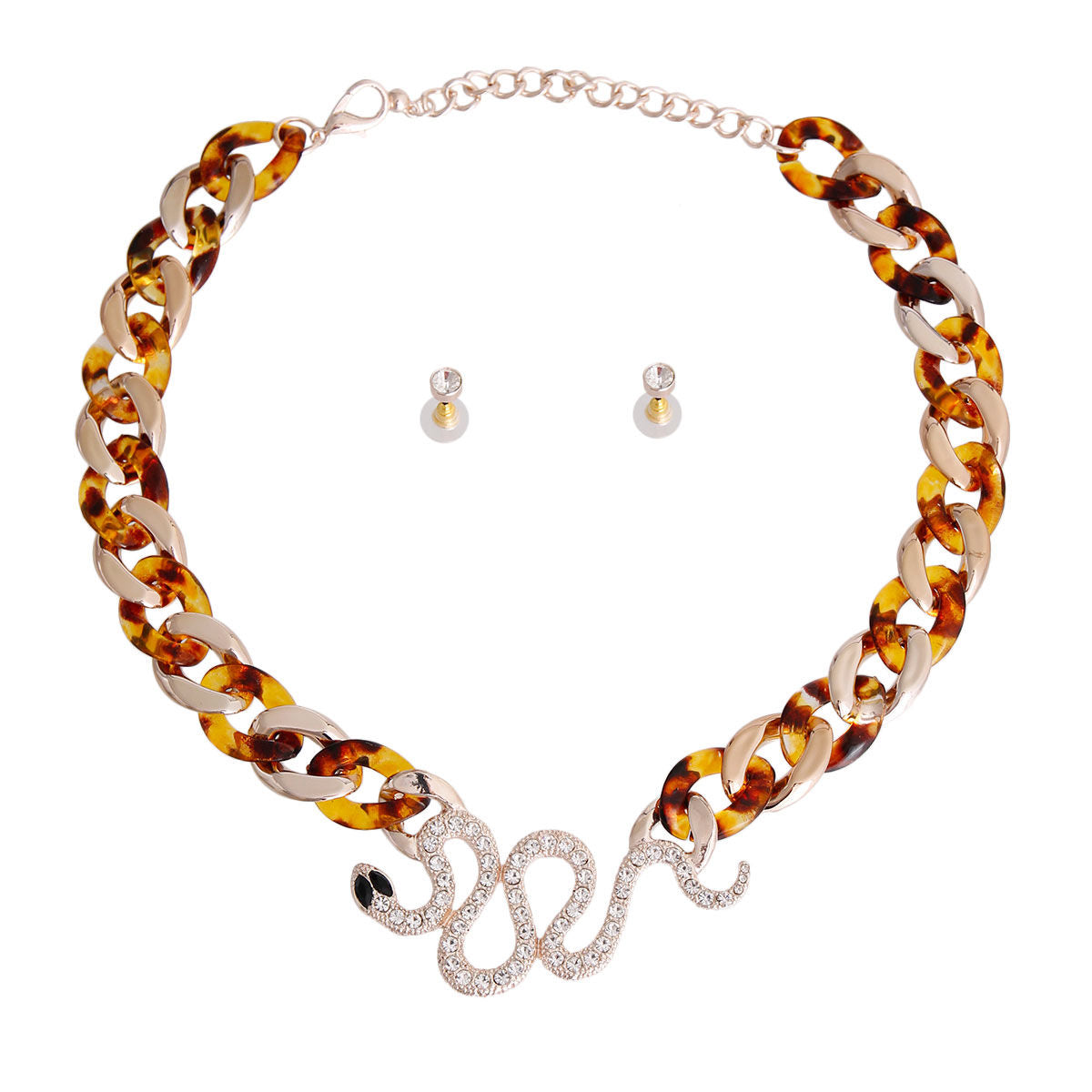 Tortoiseshell Chain Designer Snake Necklace