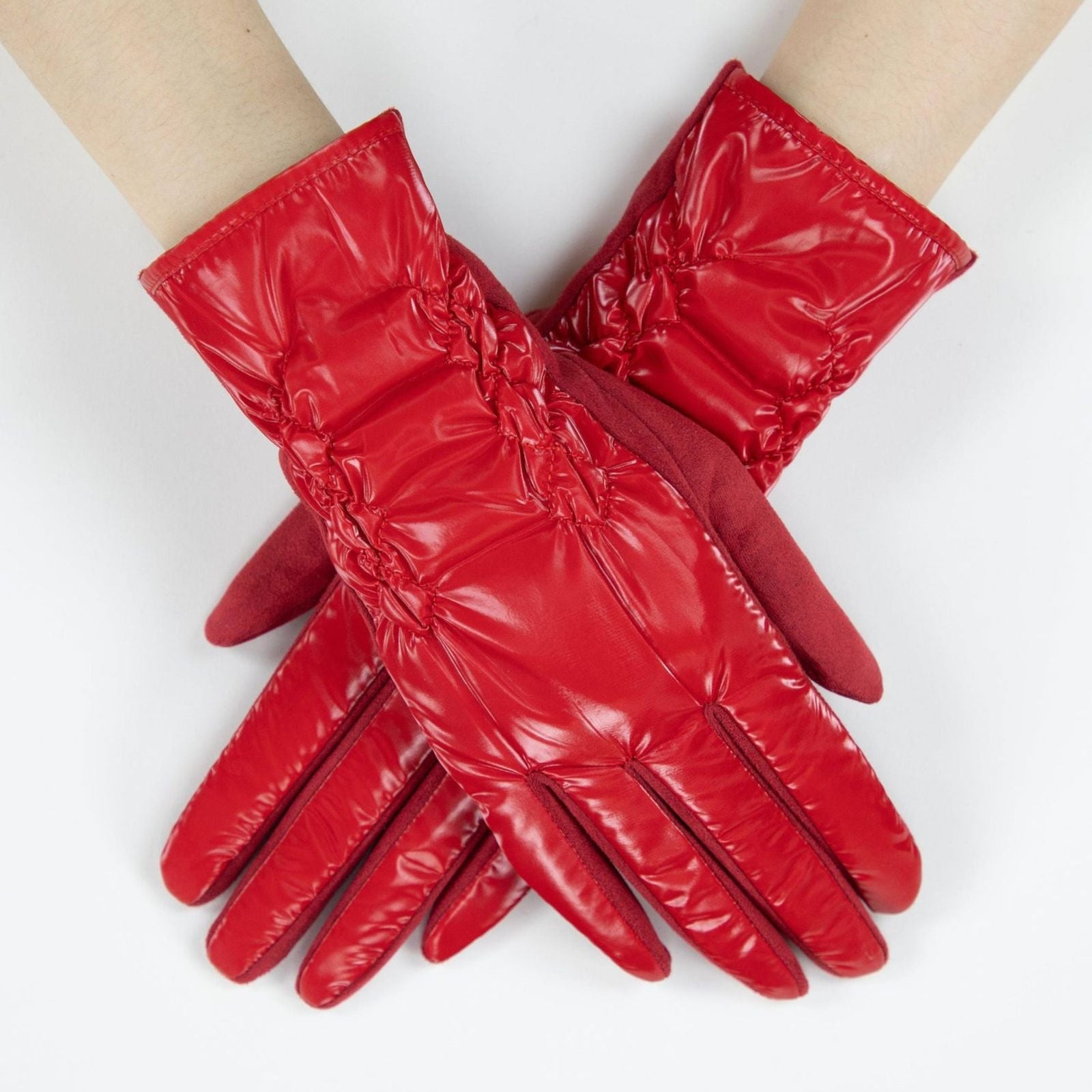 Gloves Red Puffer Winter Gloves for Women
