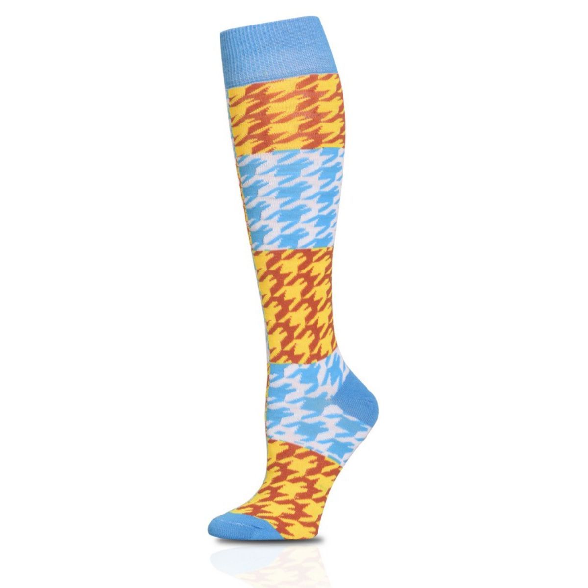 Socks Knee High Blue Checkered for Women